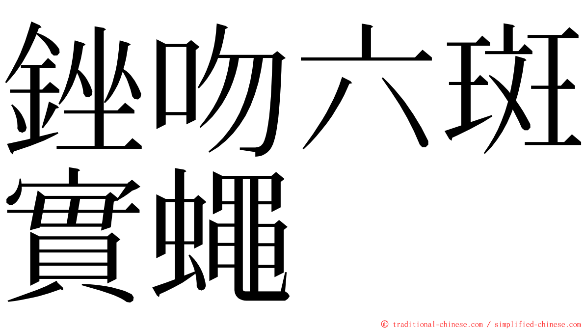 銼吻六斑實蠅 ming font