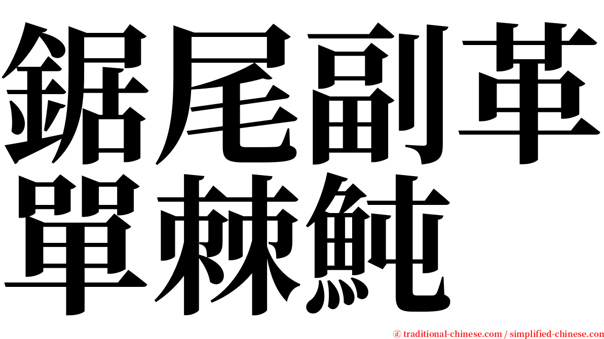 鋸尾副革單棘魨 serif font