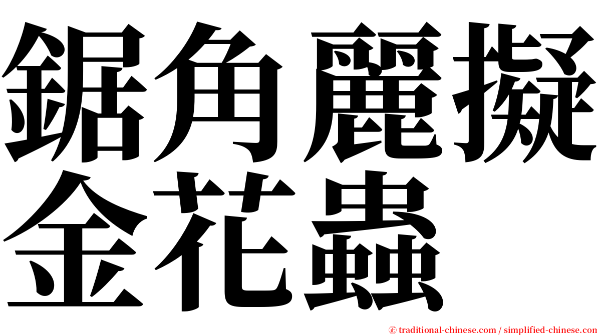 鋸角麗擬金花蟲 serif font