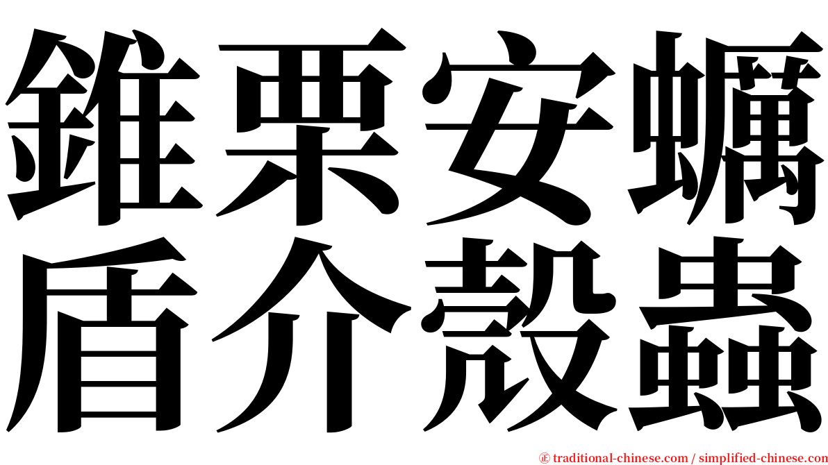 錐栗安蠣盾介殼蟲 serif font