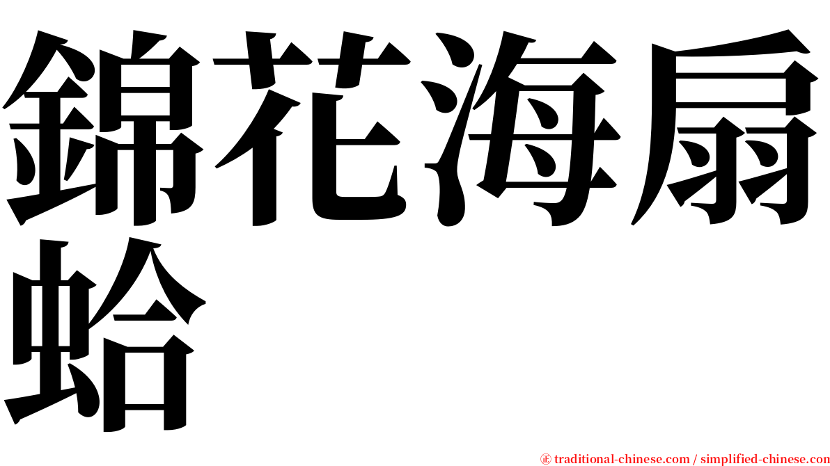 錦花海扇蛤 serif font