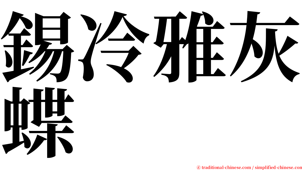 錫冷雅灰蝶 serif font