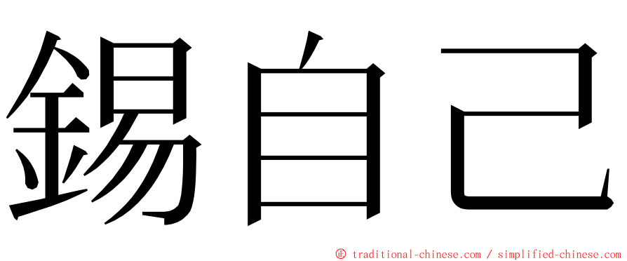 錫自己 ming font