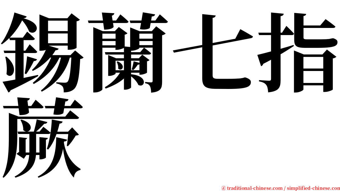 錫蘭七指蕨 serif font