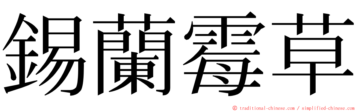 錫蘭霉草 ming font