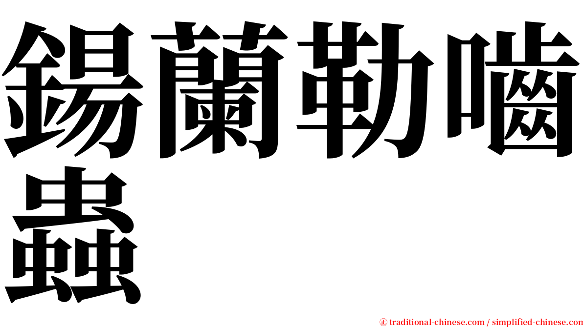 鍚蘭勒嚙蟲 serif font