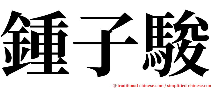 鍾子駿 serif font