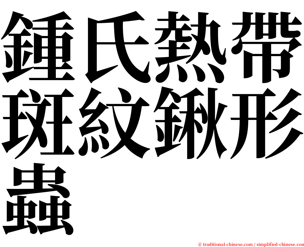 鍾氏熱帶斑紋鍬形蟲 serif font