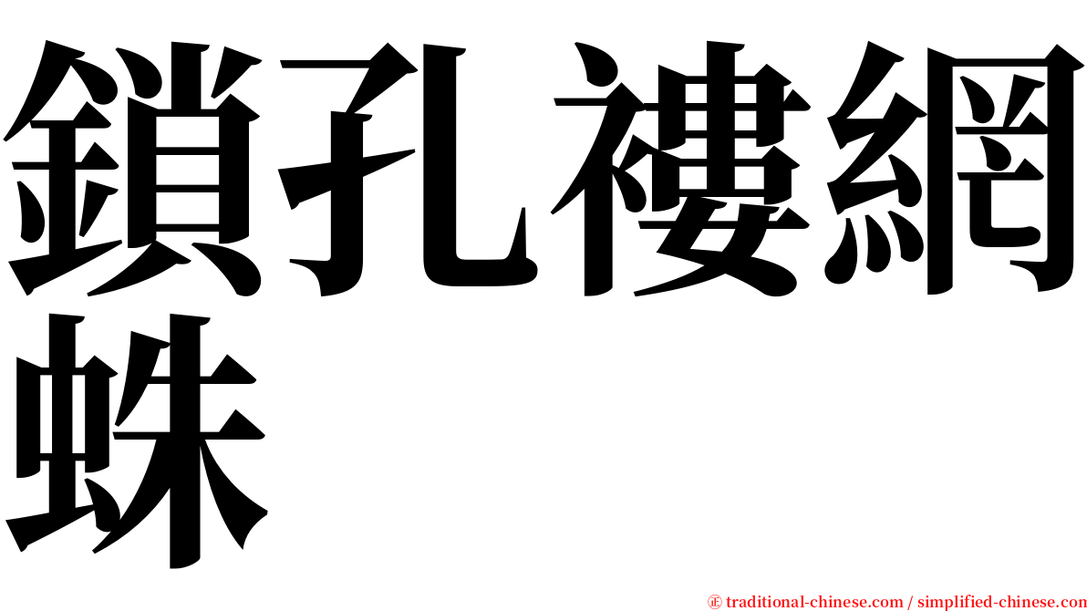 鎖孔褸網蛛 serif font