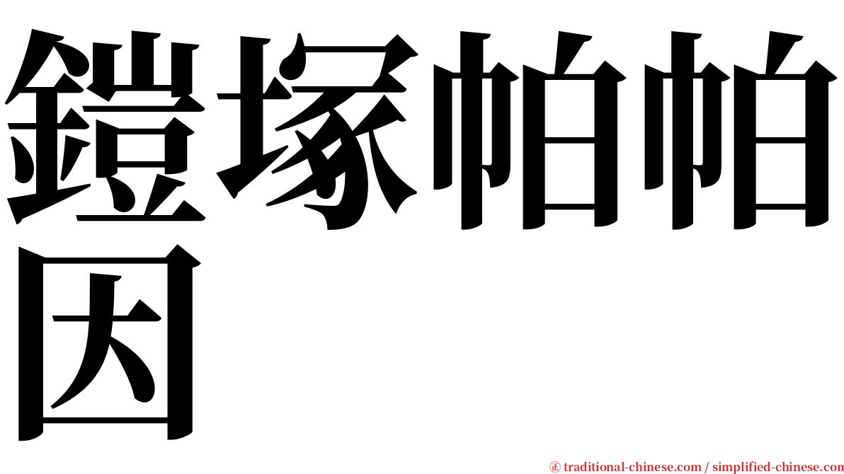 鎧塚帕帕因 serif font