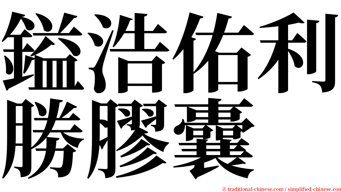 鎰浩佑利勝膠囊 serif font