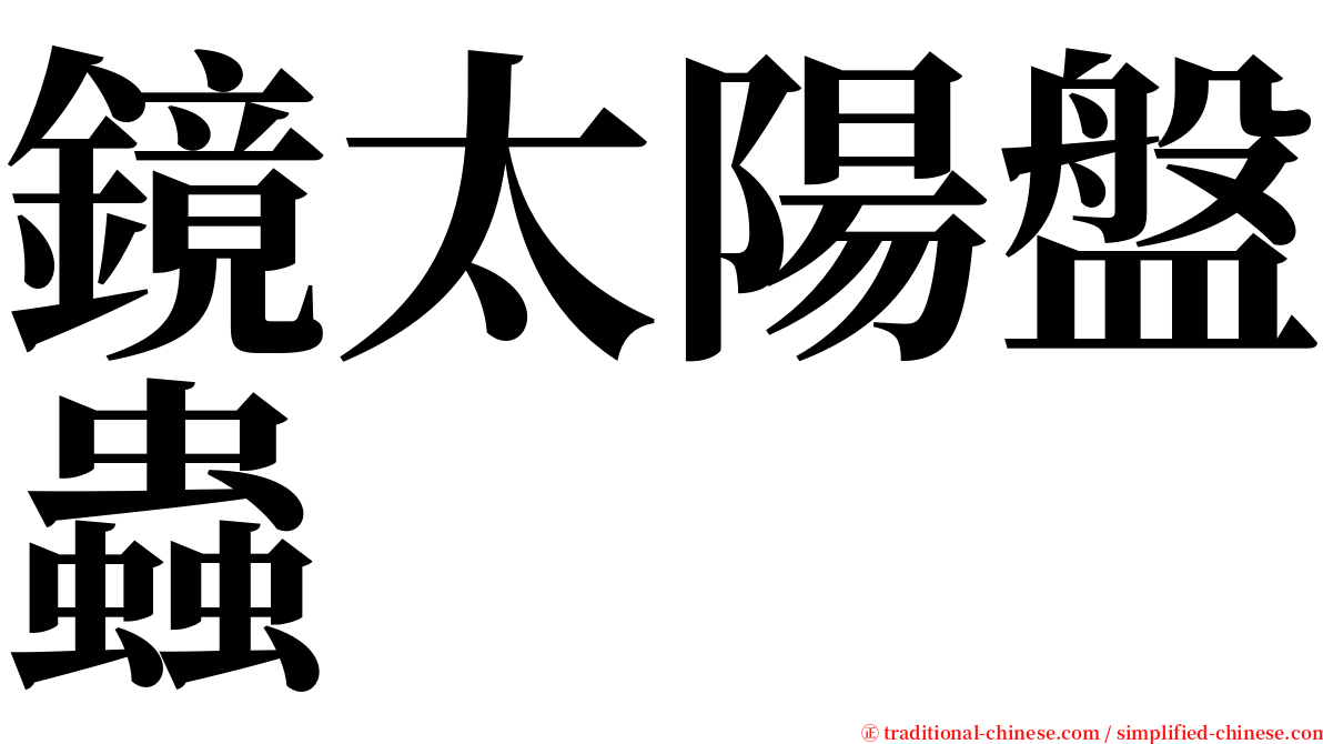 鏡太陽盤蟲 serif font