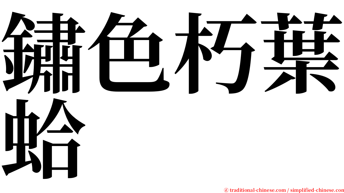 鏽色朽葉蛤 serif font