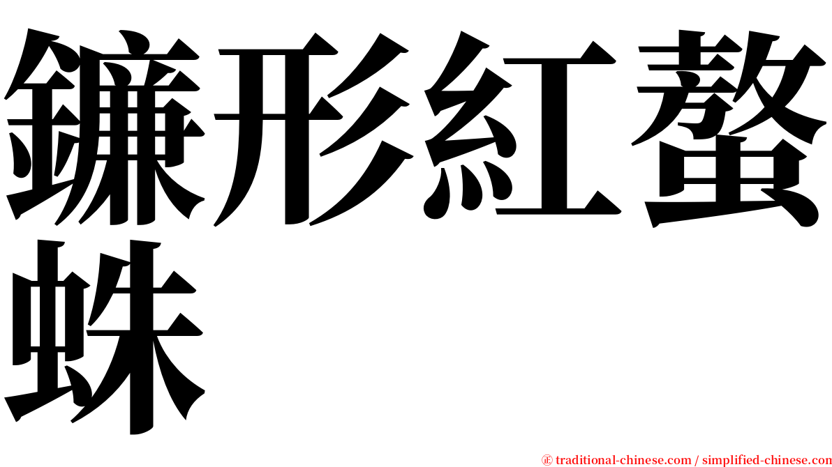 鐮形紅螯蛛 serif font