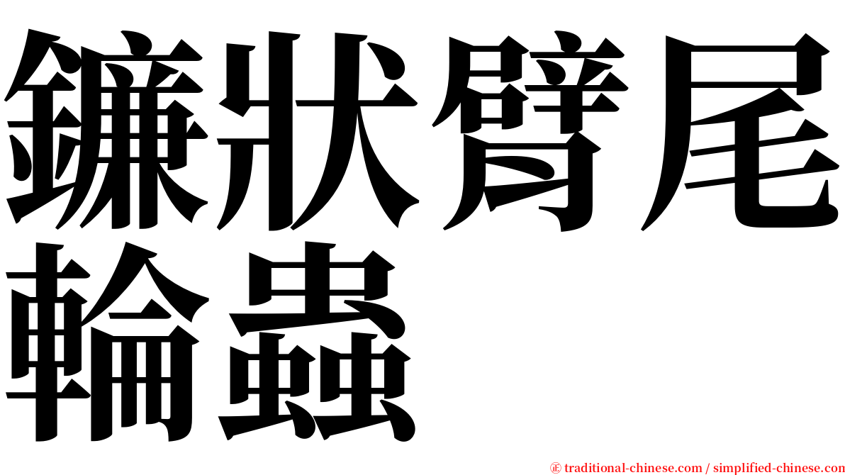 鐮狀臂尾輪蟲 serif font