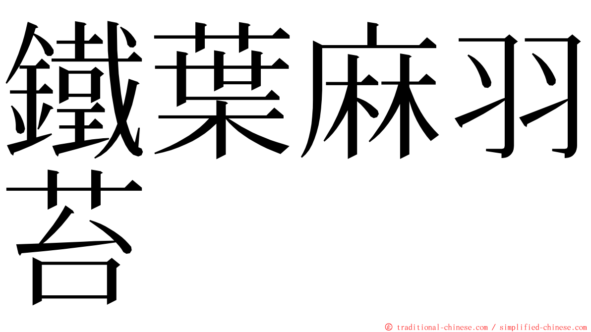 鐵葉麻羽苔 ming font