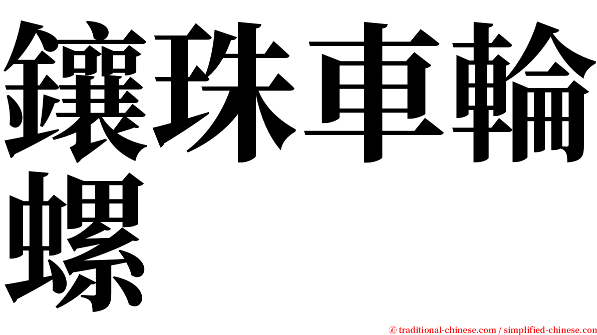 鑲珠車輪螺 serif font