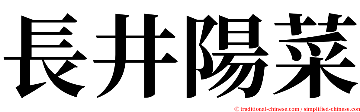 長井陽菜 serif font