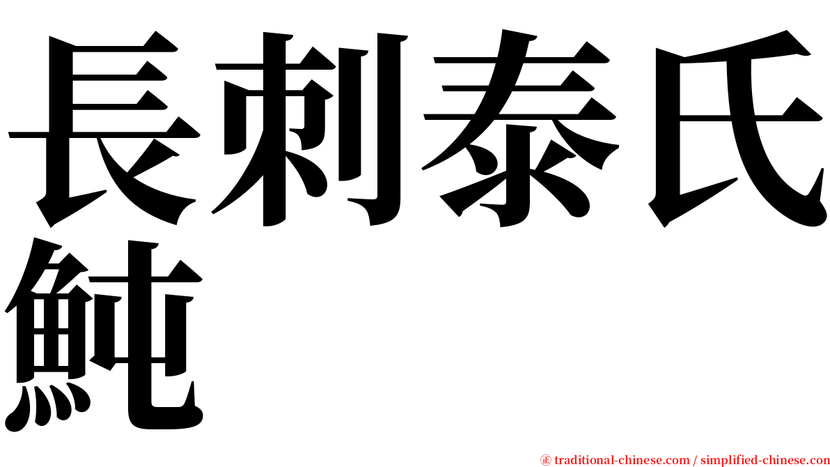 長刺泰氏魨 serif font