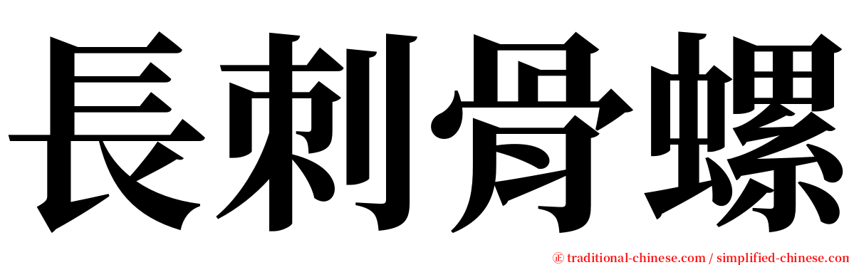 長刺骨螺 serif font