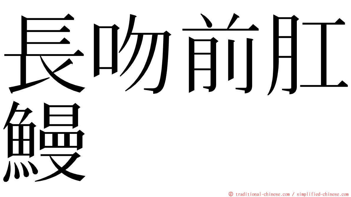 長吻前肛鰻 ming font