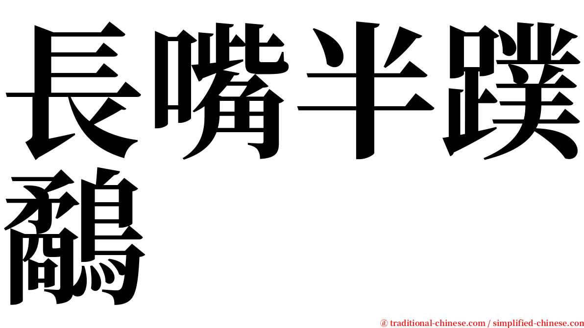 長嘴半蹼鷸 serif font