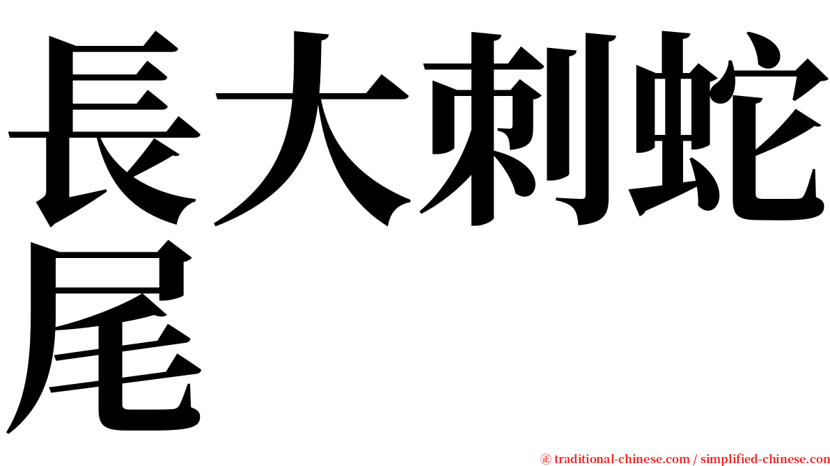 長大刺蛇尾 serif font