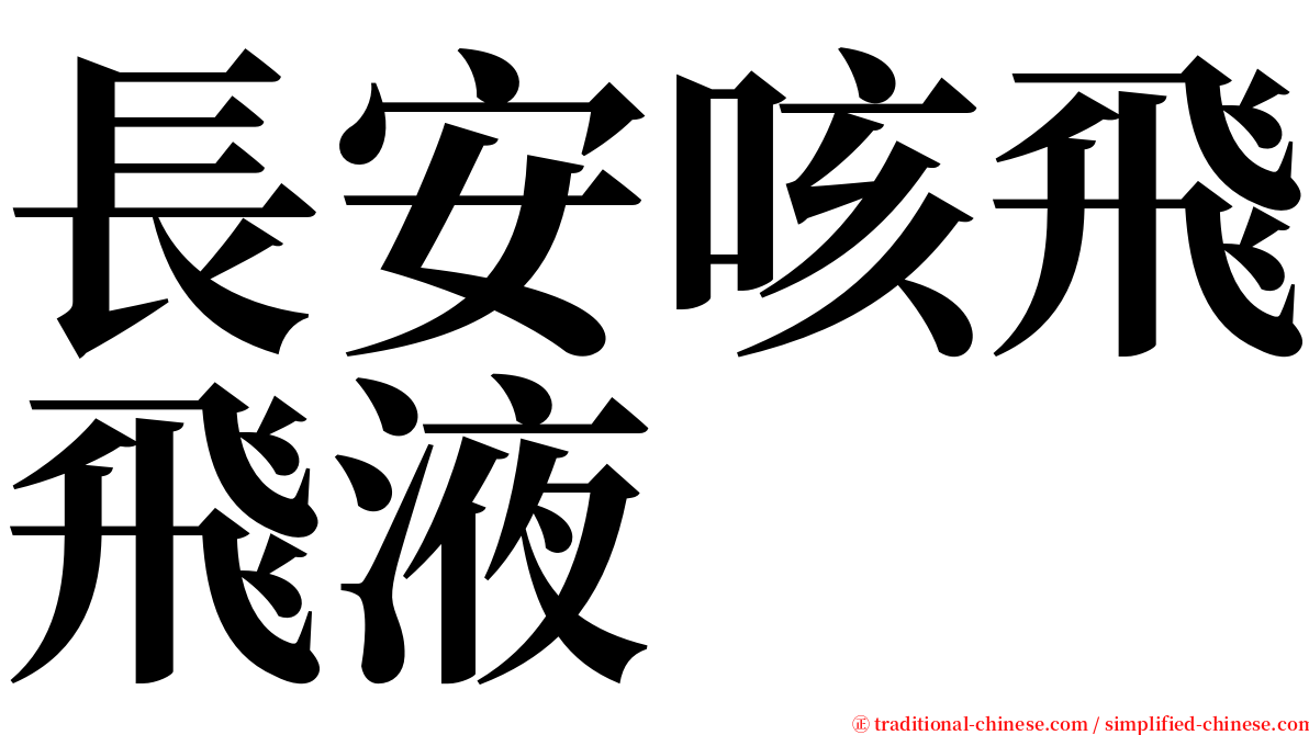 長安咳飛飛液 serif font