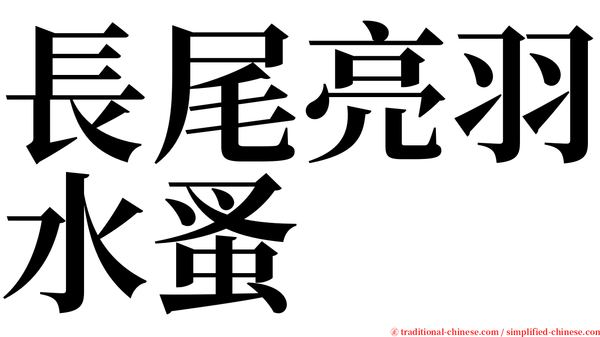 長尾亮羽水蚤 serif font