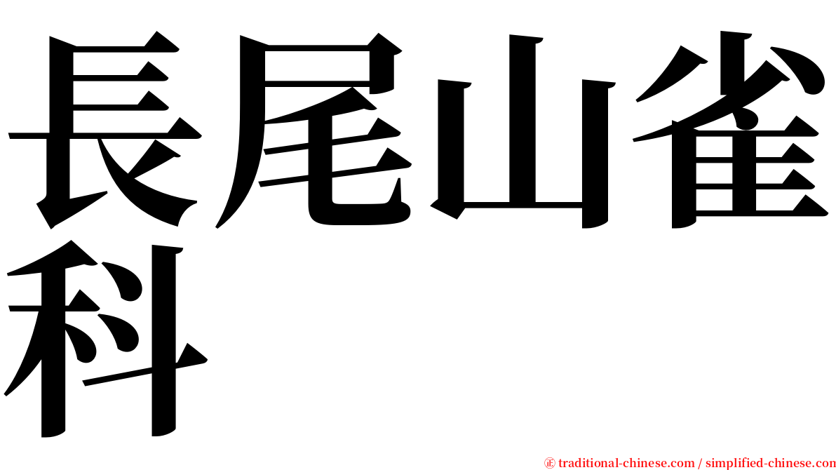 長尾山雀科 serif font