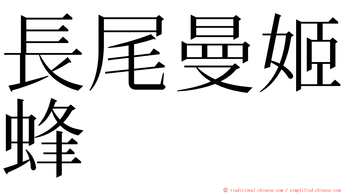 長尾曼姬蜂 ming font
