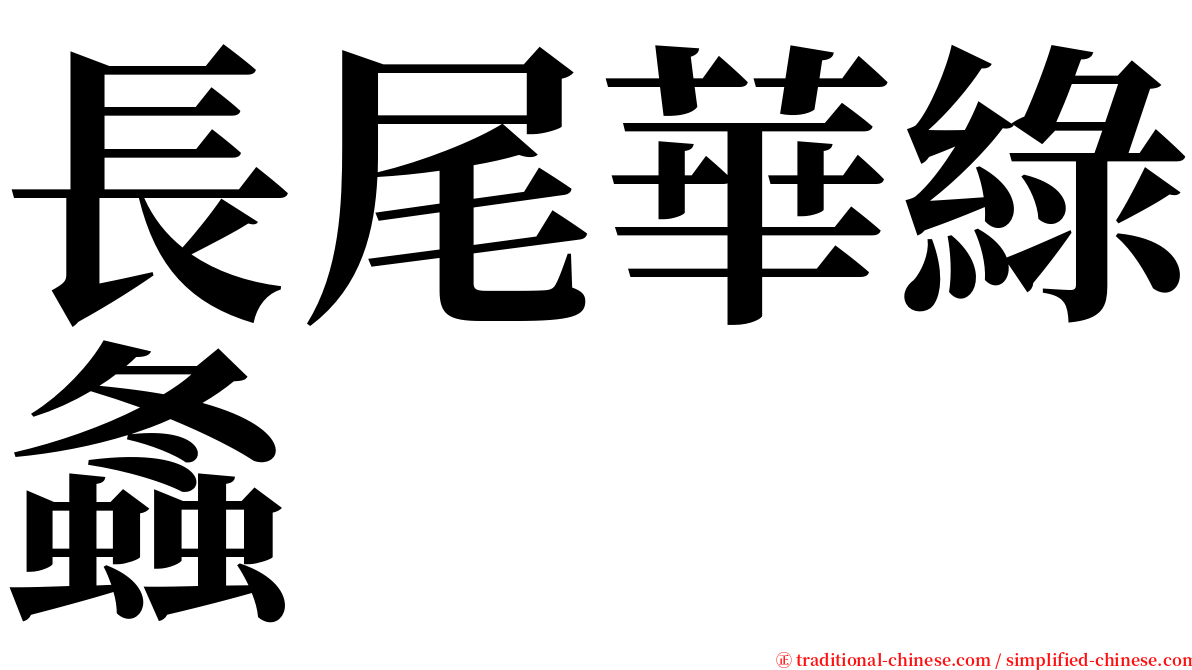 長尾華綠螽 serif font