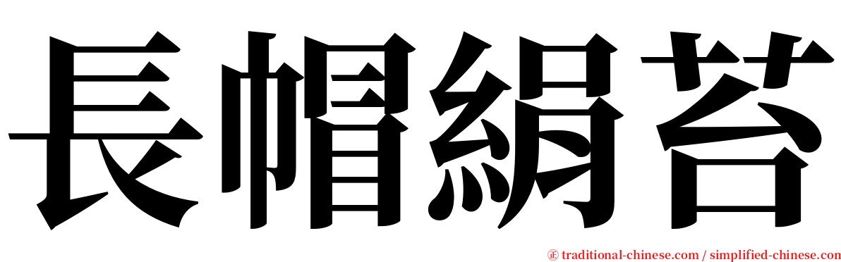 長帽絹苔 serif font