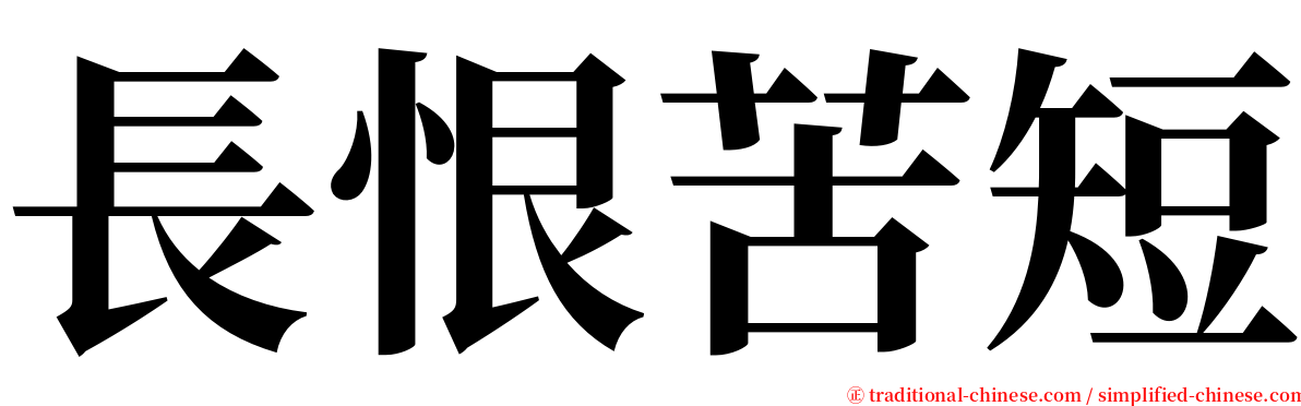 長恨苦短 serif font