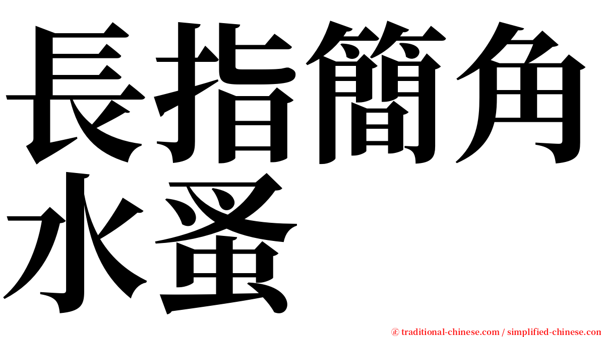 長指簡角水蚤 serif font