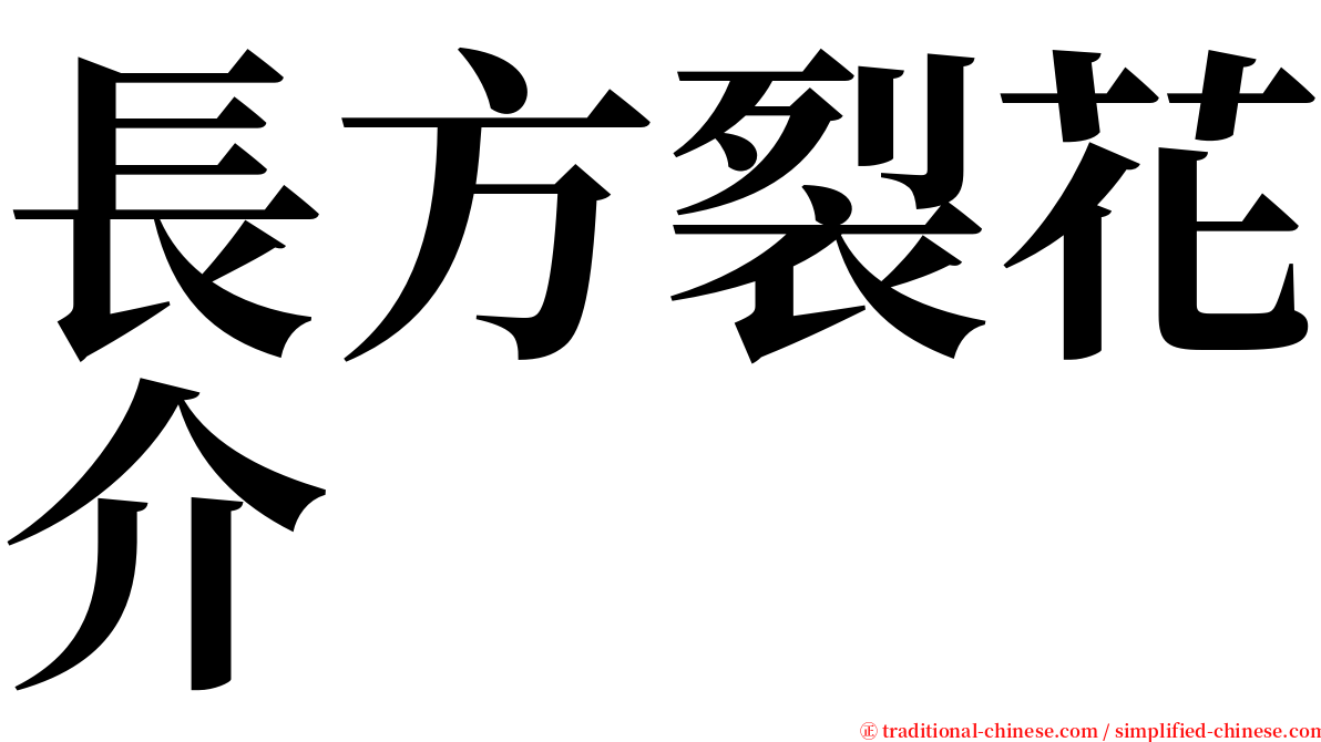 長方裂花介 serif font