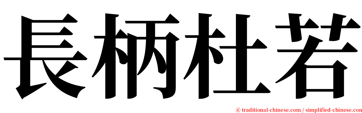 長柄杜若 serif font