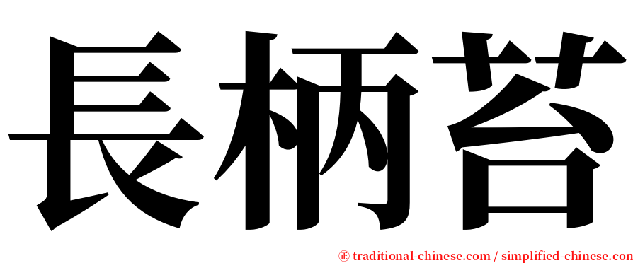 長柄苔 serif font