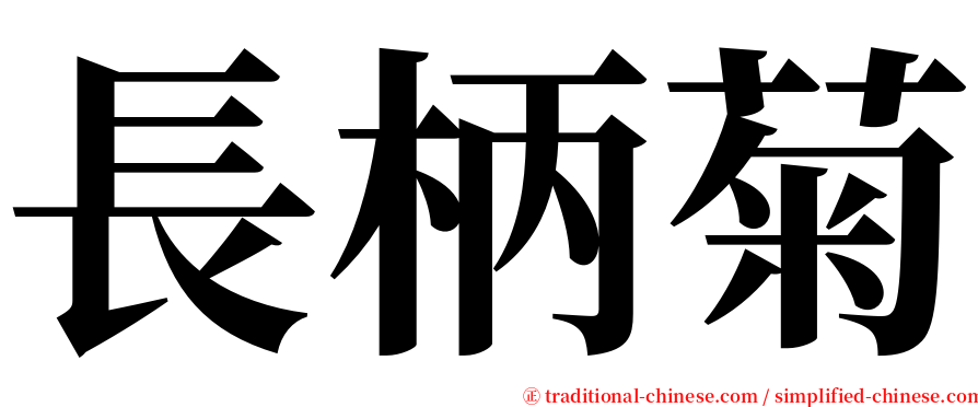 長柄菊 serif font