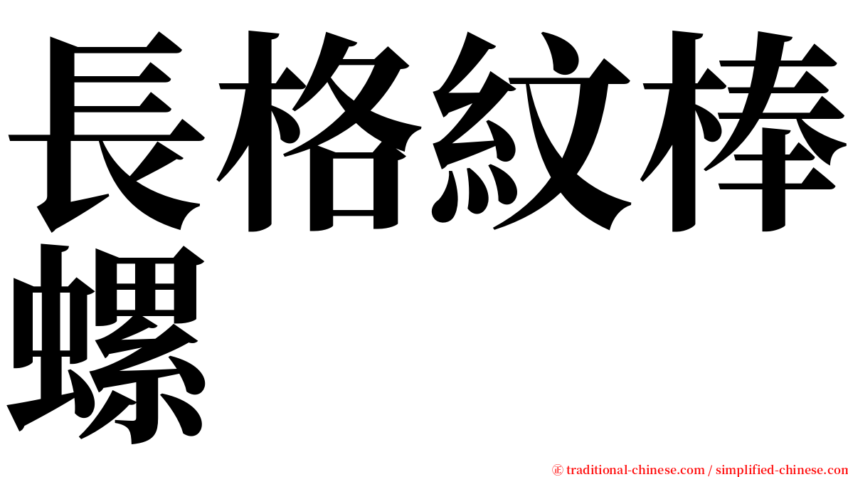 長格紋棒螺 serif font