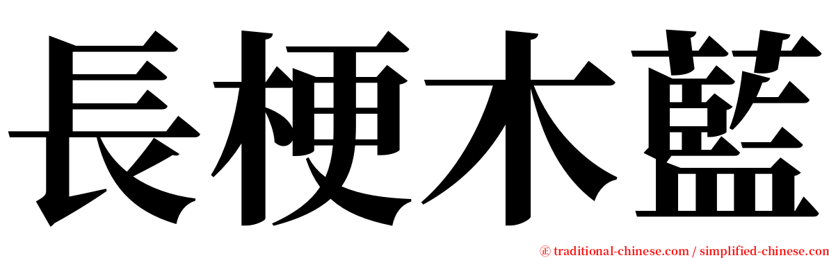 長梗木藍 serif font