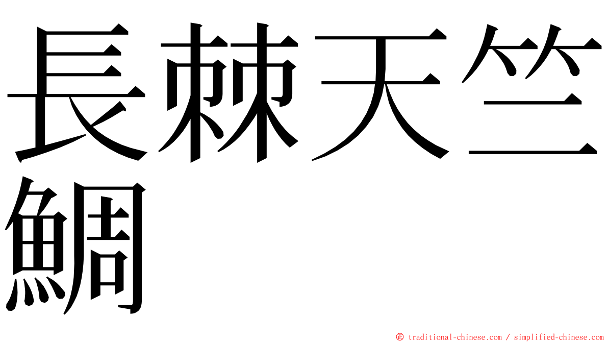 長棘天竺鯛 ming font