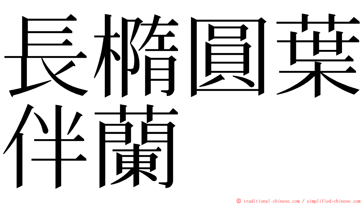 長橢圓葉伴蘭 ming font