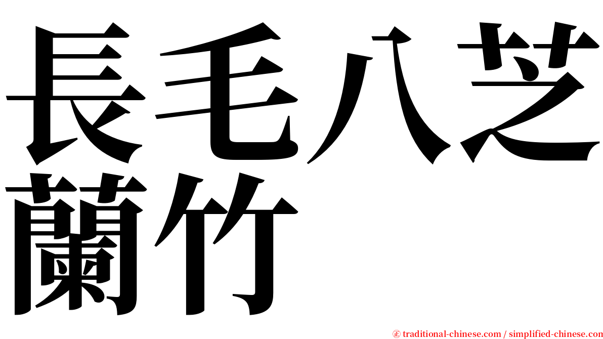 長毛八芝蘭竹 serif font