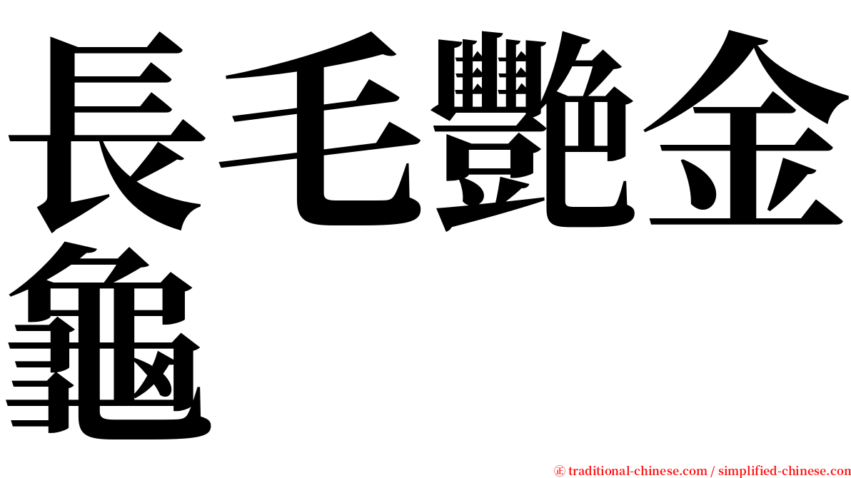 長毛艷金龜 serif font