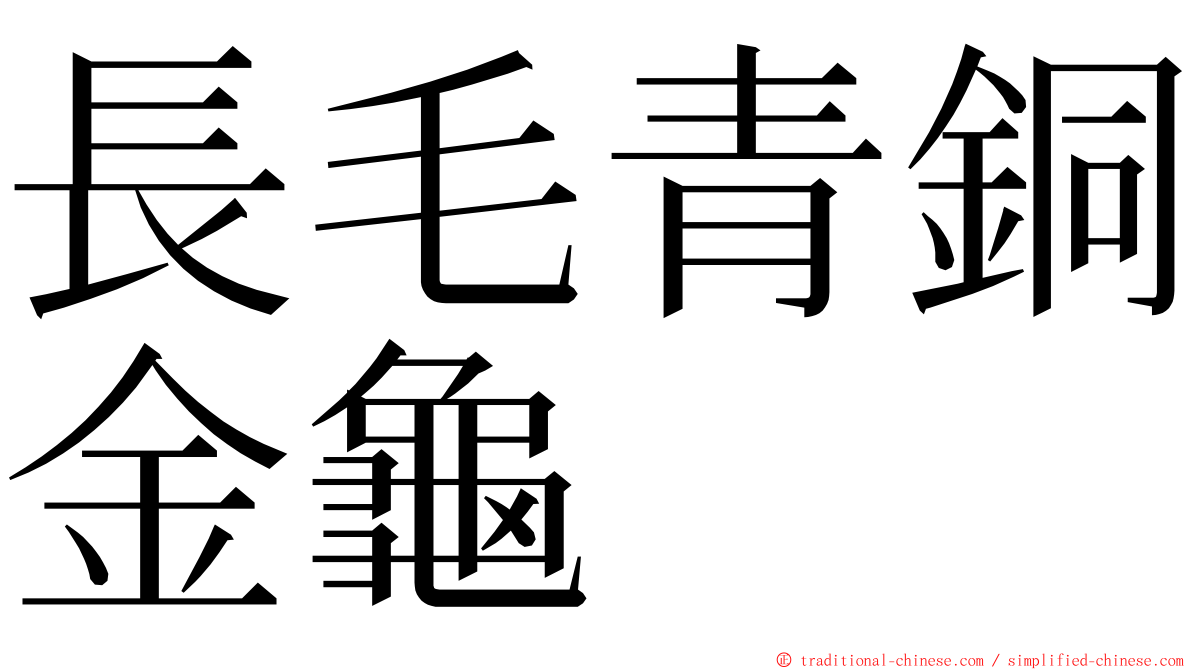 長毛青銅金龜 ming font