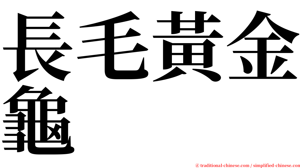 長毛黃金龜 serif font