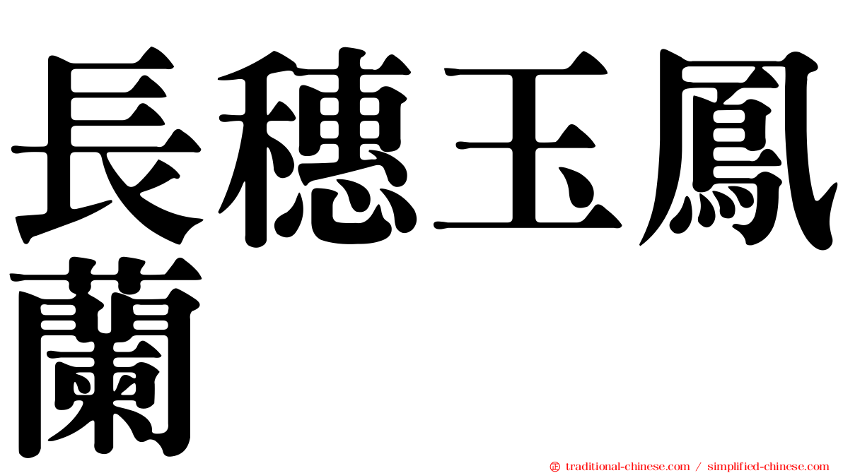 長穗玉鳳蘭