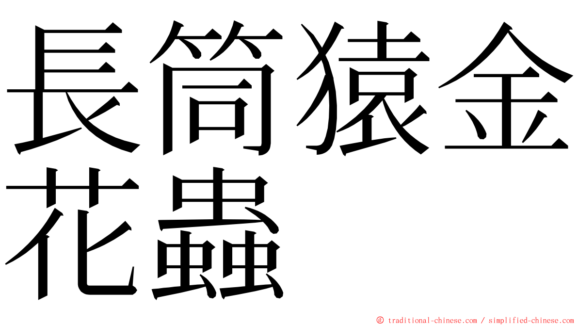 長筒猿金花蟲 ming font