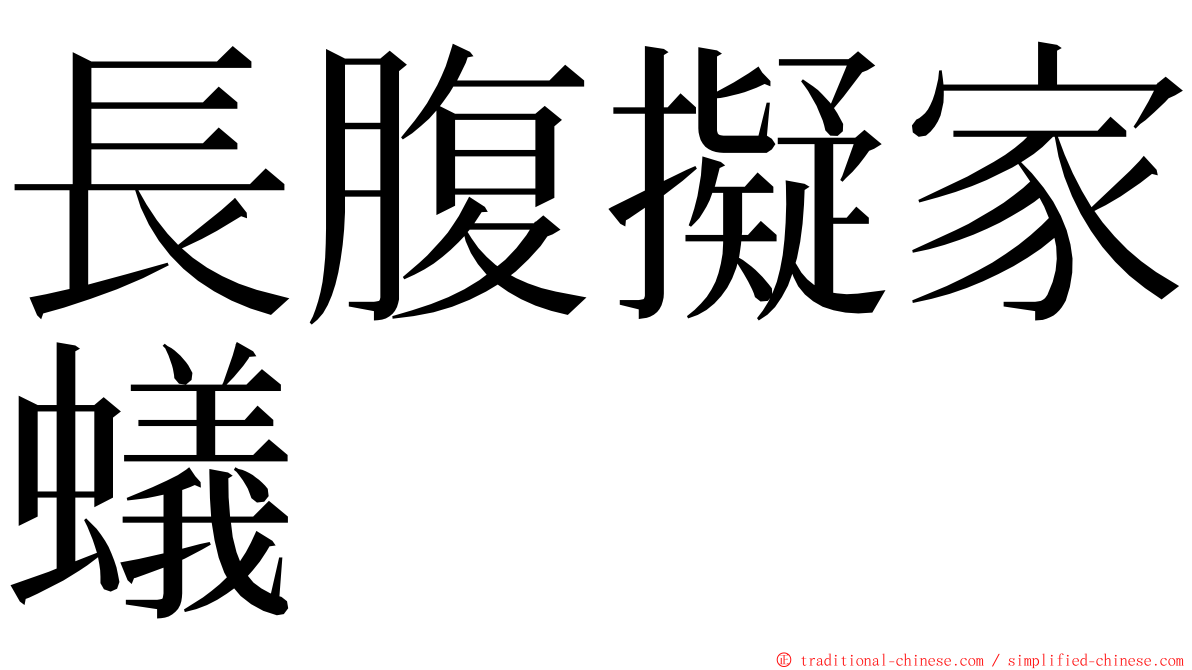 長腹擬家蟻 ming font